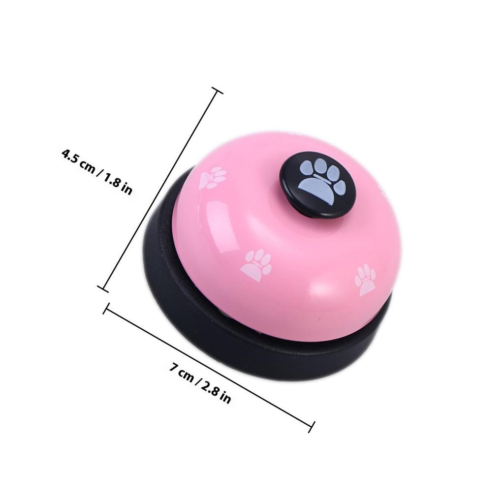 Pet Dog Potty Training Bell with Flat Wide Button for Easy Ringing Pleasant Loud Sound Works In Another Room Pink Black