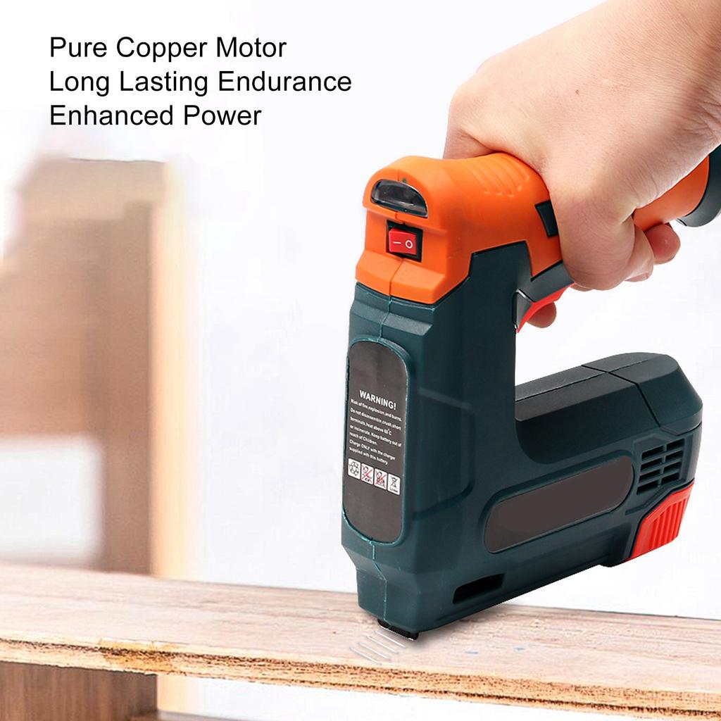 Cordless Staple Gun Cordless Brad Nailer Portable USB Charging Battery Powered Nail Gun for Woodworking Battery Powered Nail Gun