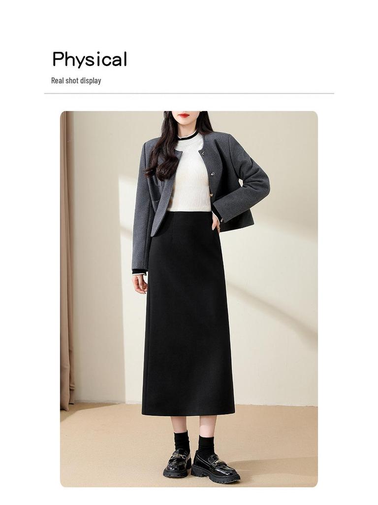 2026 Women's High-End A-Line Midi Skirt: Elegant, Slim-Fit, Hip-Hugging for Spring/Summer