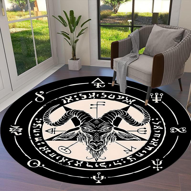 1pc Office Carpet Chair Mats Baphomet Symbol Occult Art Perfect for Decorating Office Chairs, Living Rooms, Or Bedrooms