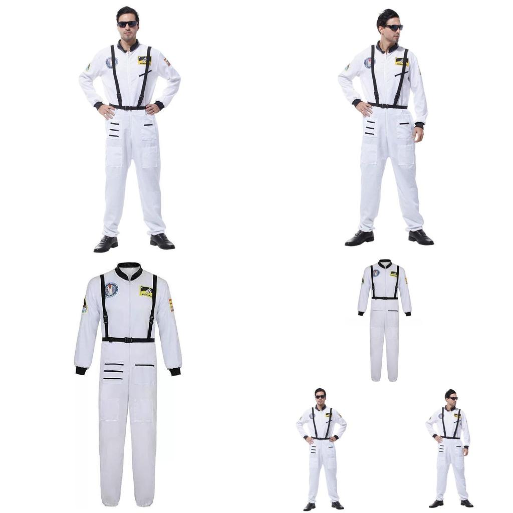 Astronaut Costume For Adults With Zipper Halloween Role Play Dressup