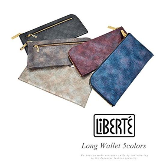 LiBERTE zipper long wallet 0352007 Black L-shaped