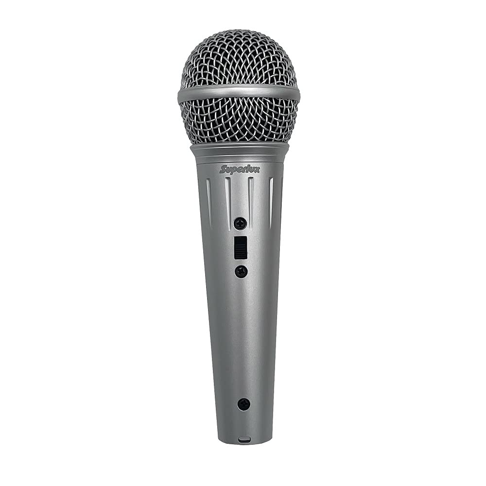 

Superlux Vocal Dynamic Microphone with Mic Cable, Matte Silver, D103/13X