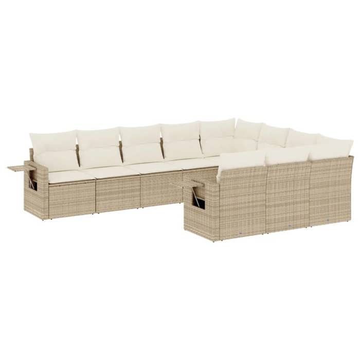 VidaXL Garden Lounge Set with Cushions 10 Pcs, Patio Sofas, Patio Furniture Set, Outdoor Furniture, Beige 3220687
