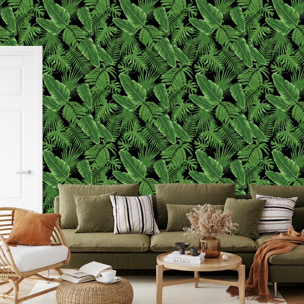 Tropical Leaves Wallpaper for Living Room and Bedroom 50x1000