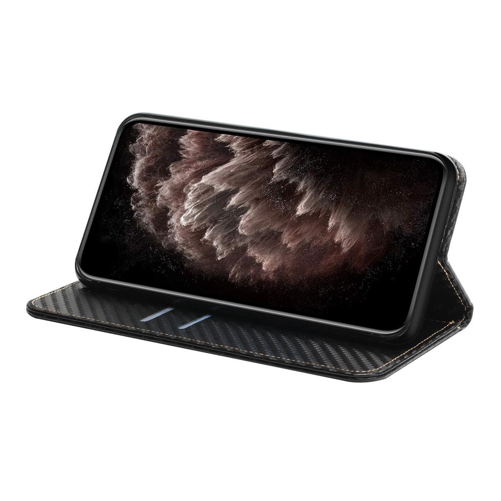 For Samsung Galaxy S25 Ultra Case Carbon Fiber Texture Wallet Stand Cover