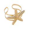 Exaggerated Metal Big Starfish Conch Opening Bracelet for Women Vintage Gold Color Adjustable Cuff Bracelets Jewelry Accessories