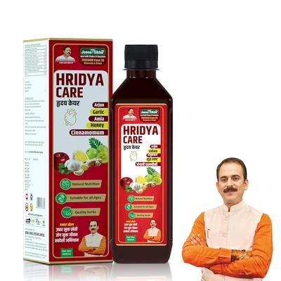 Jeena Sikho Hridya Care Sok Ziołowy Ajurwedyjski Tonik na Serce Wsparcie Odporności Opakowanie 500 ml 1 sztuka Codzienny Napój