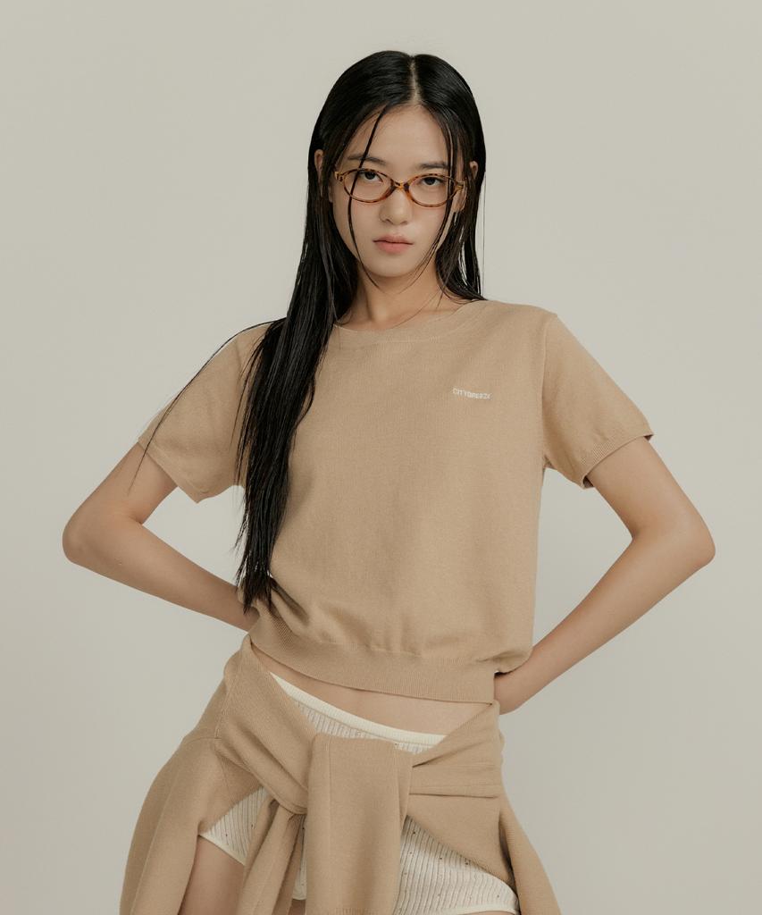 CITYBREEZE Essential Round Neck Short Sleeve Knit_Beige