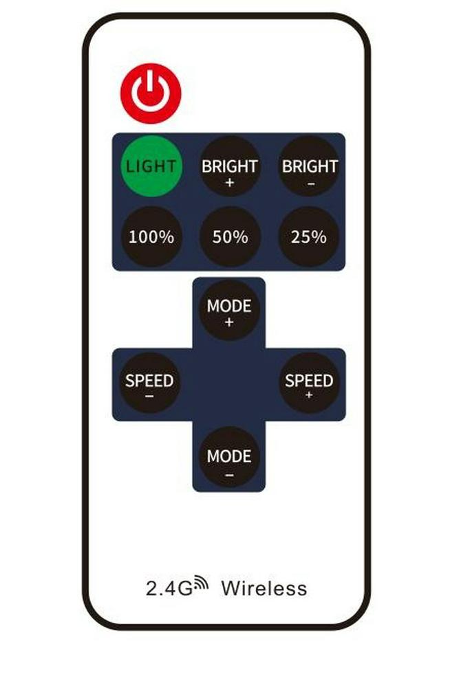 Monochrome LED Strip Controller with Wireless Bluetooth Timer and 11-Key Remote Dimmer