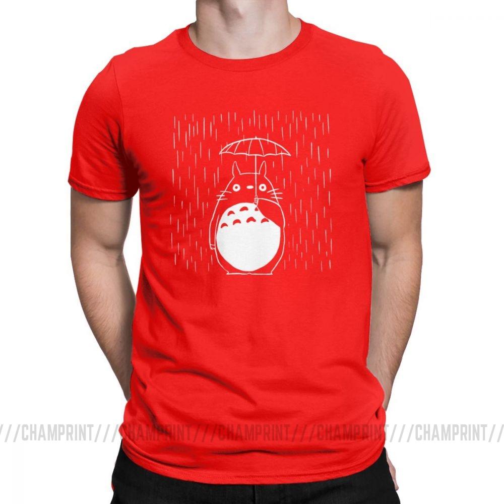 Rainy Day Men S T Shirt Japan Anime My Neighbour Totoro Funny Tees Short Sleeve Round