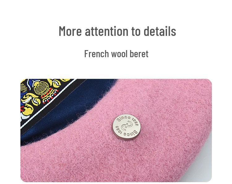 Schicke Wollberet im Duftstil für Damen - Vielseitige Malerhut für Herbst/Winter mit Retro-Flair.