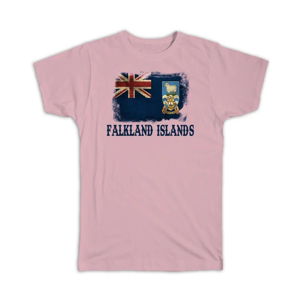 Gift T-Shirt : Falkland Islands Flag South American Country Souvenir Patriotic 3XL