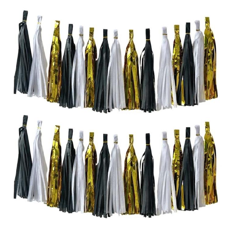 Dekorativa pappersgirlanger för bröllop, födagsfesttillbehör, färgglada pappershängen för festivalfirande