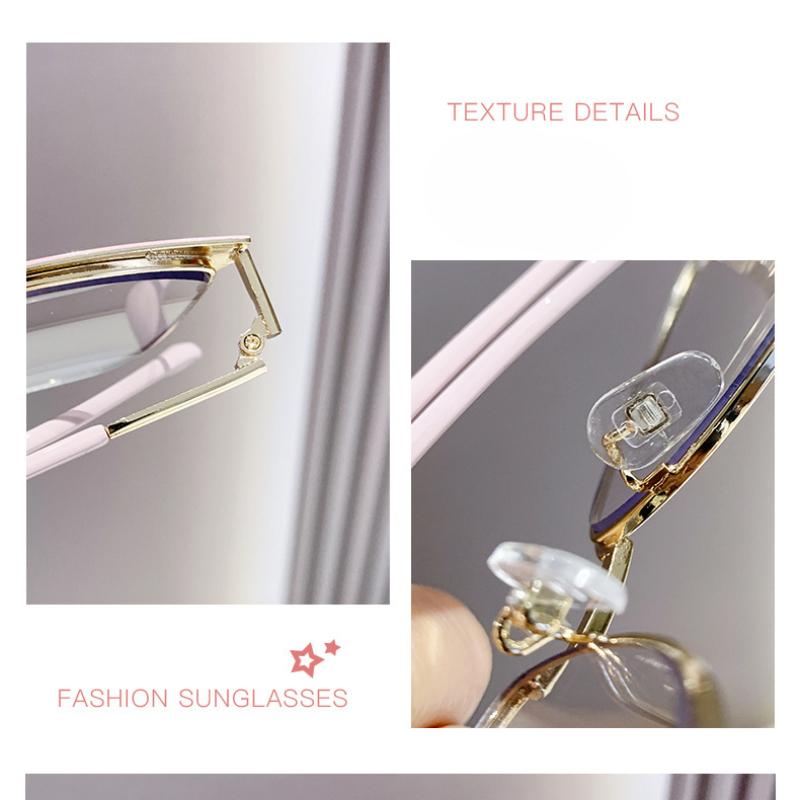 Mode Kattöga Fotokromiska Solglasögon Unisex Glasögon med Färgskiftande Glas Damer Anti Blått Ljus