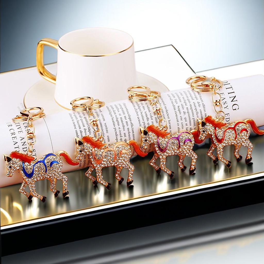 Elegant Blinged Out Metal Keyring With Unique Pony Charm Ideal For Birthdays And Celebrations