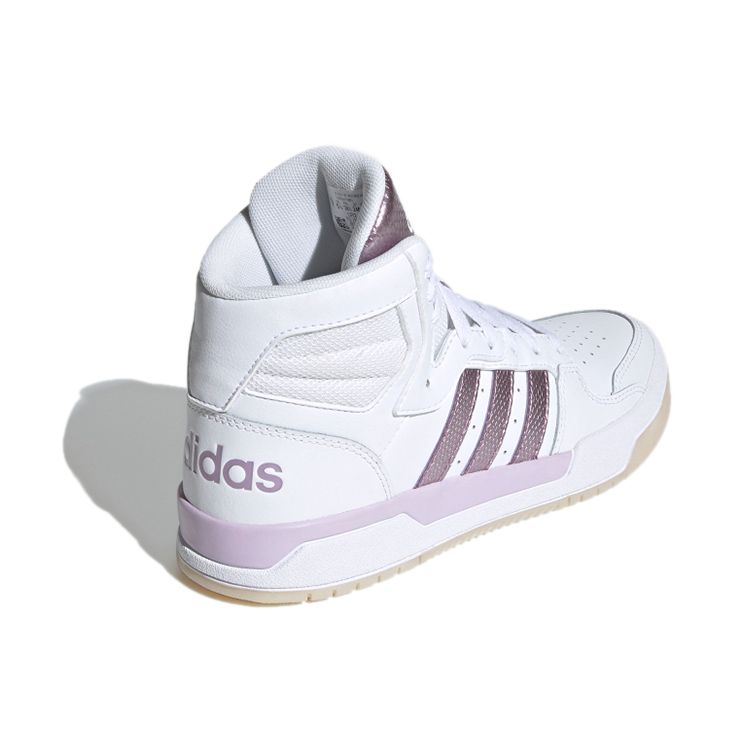 Adidas Neo Entrap Mid Durable Shock Absorption High-Top Skate Shoes Women Skate Shoes White Purple FW3480