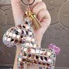 Cute Rhinestone-Studded Pony Keychain Car Keychain Women'S  Bag Charm Small Gift