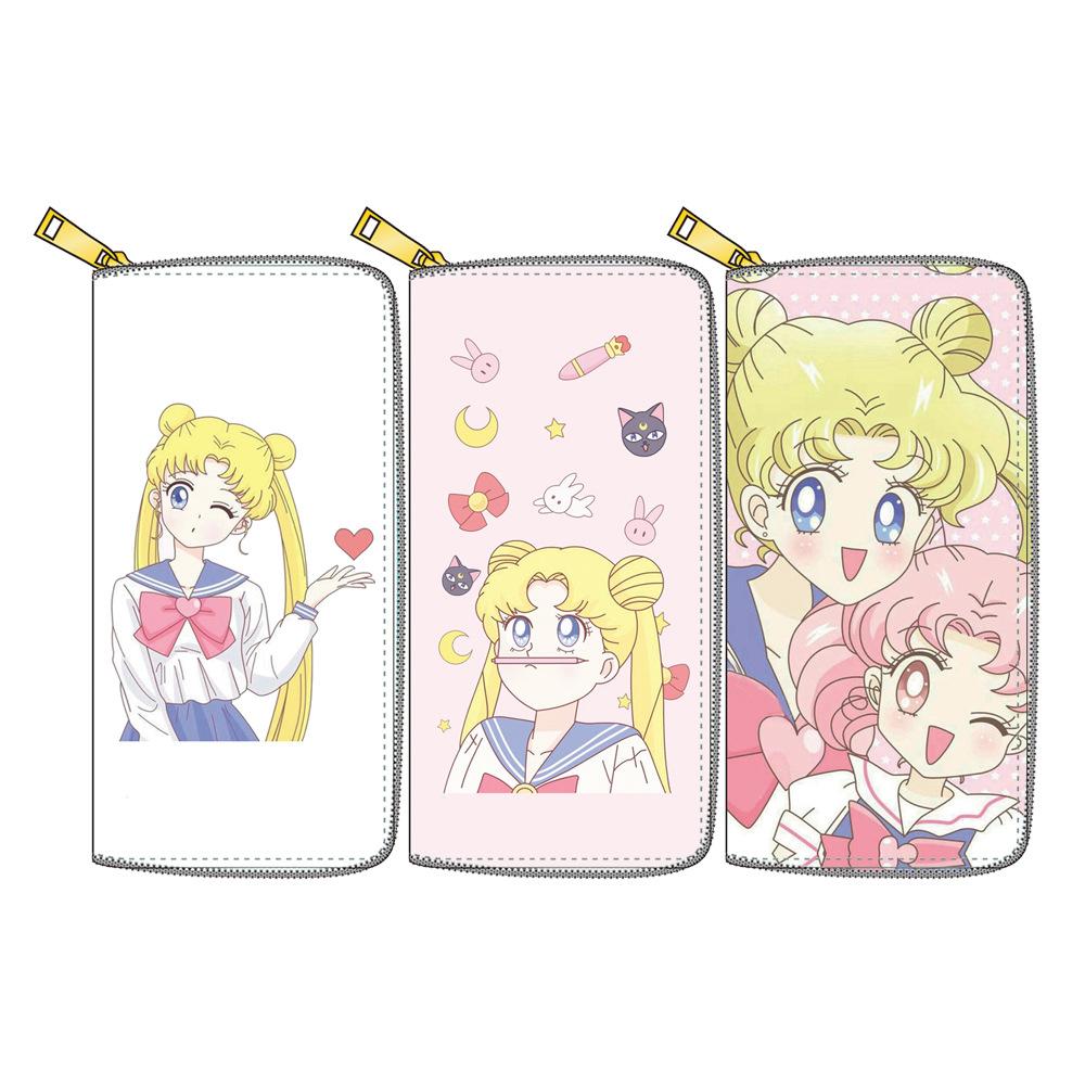 Anime peripheral two-dimensional cartoon Sailor Moon long zipper wallet, wallet