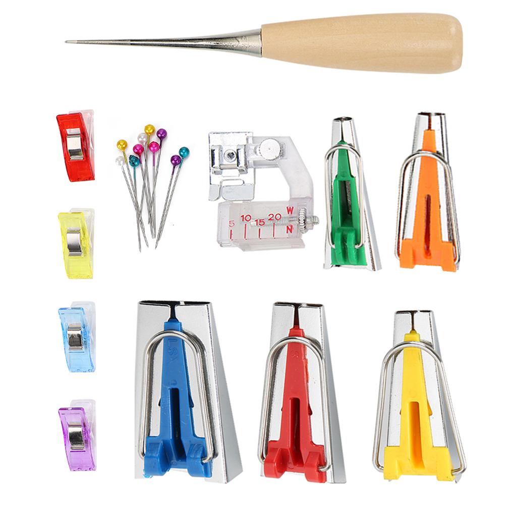Cloth BiasTape Maker Sewing and PatchWork Tools Crimping Tube Set DIY Edging Roller Cutter