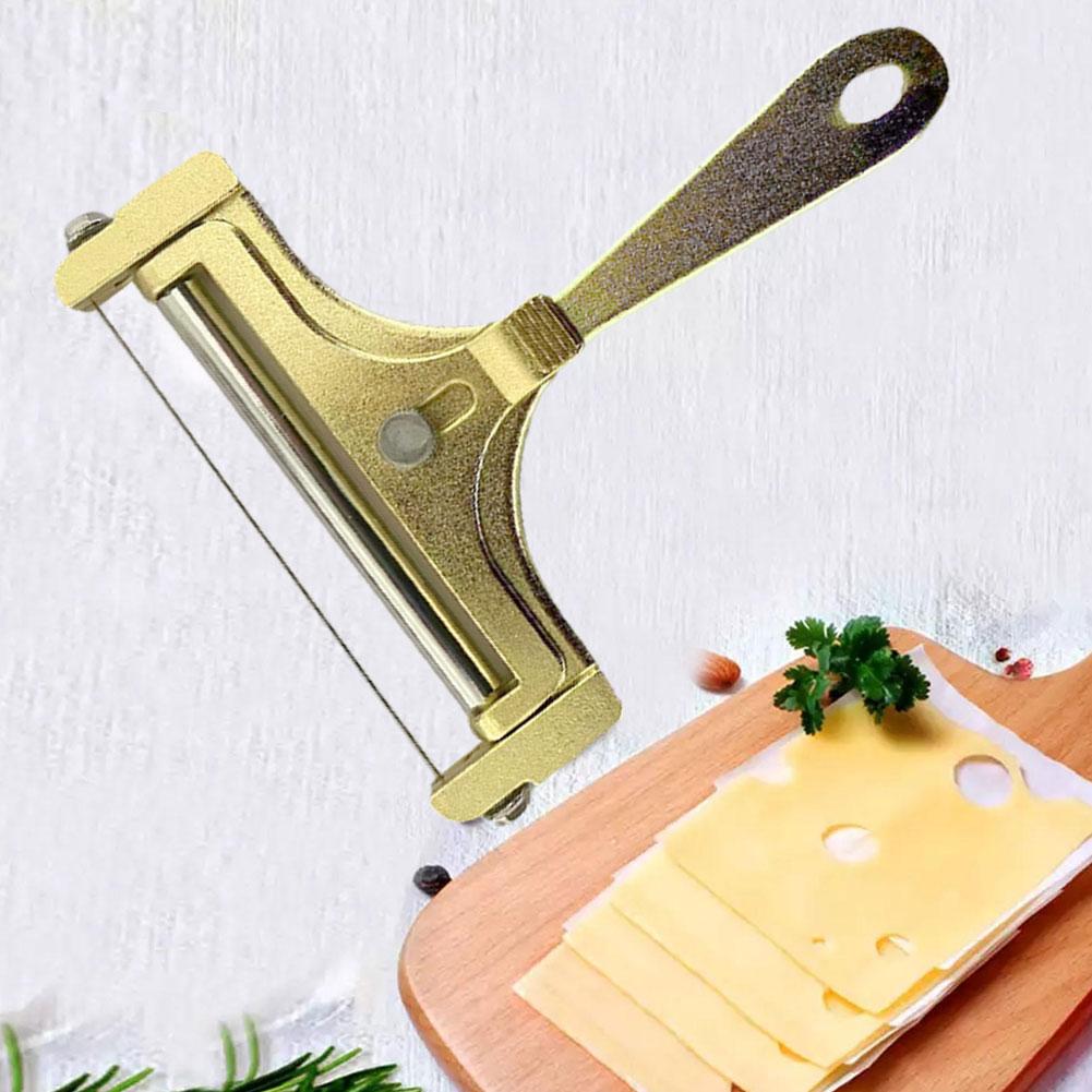 Cortador de queso con alambre y rodillo de acero inoxidable, manual de cocina ajustable, rallador de mantequilla y cortador de grosor Che W9L5