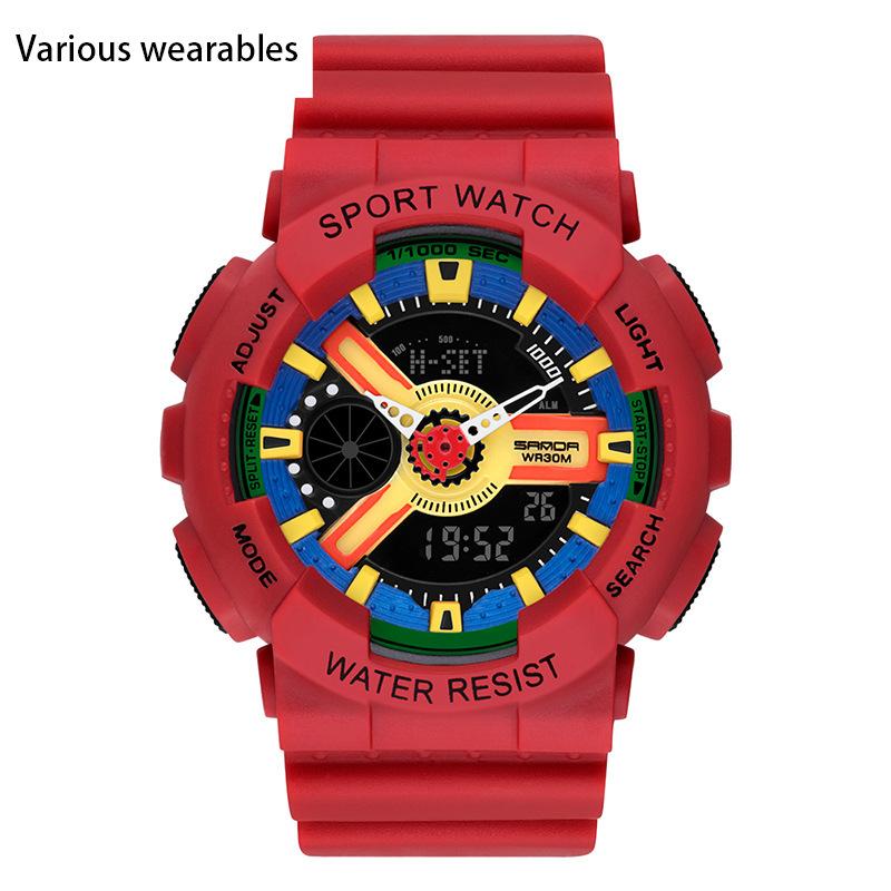 Modische Jugend Herren- und Damenuhren Outdoor Wasserdicht Leuchtend Multifunktionale Elektronische Uhr