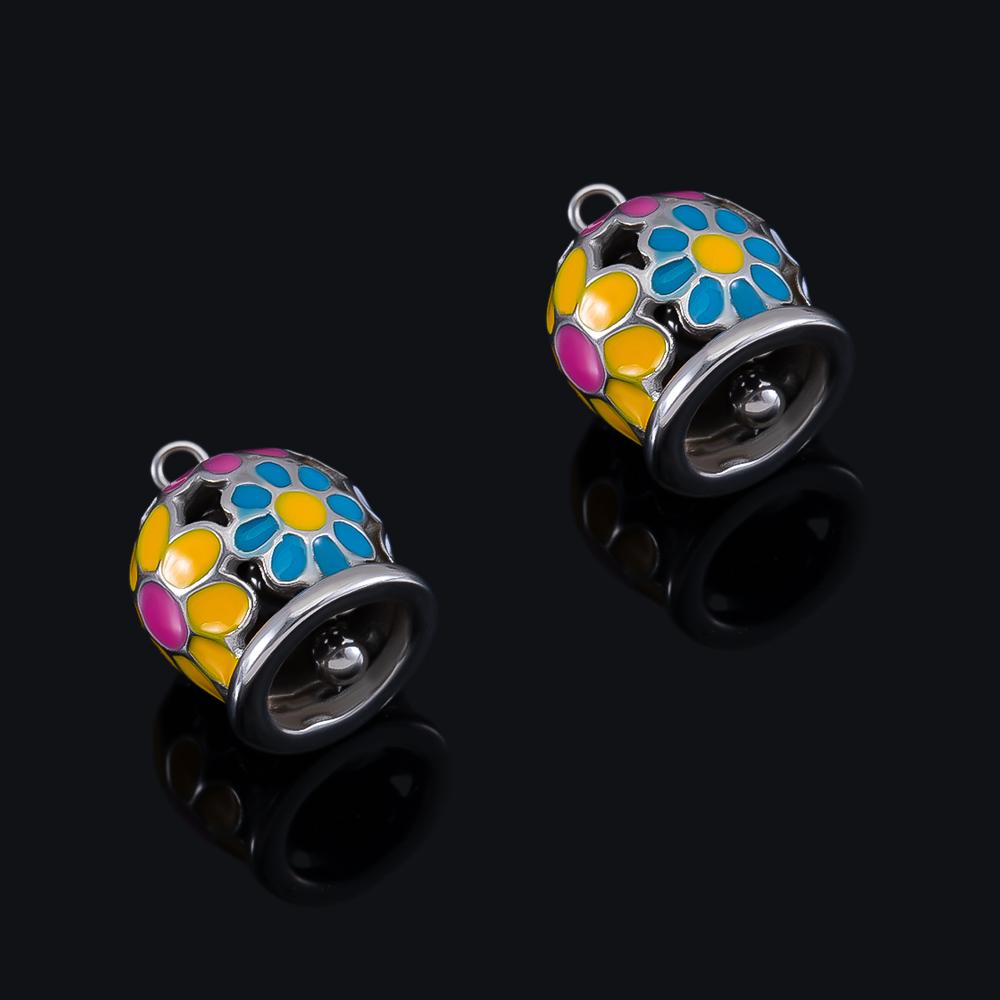 

Stainless Steel Flower Pendant Two Colors Available Bell-Shaped Pendant for Necklace Bracelet Jewelry Making DIY Accessories 5pcs