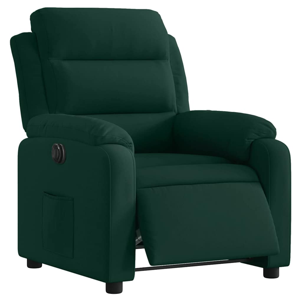Electric Recliner Chair Dark Green Velvet