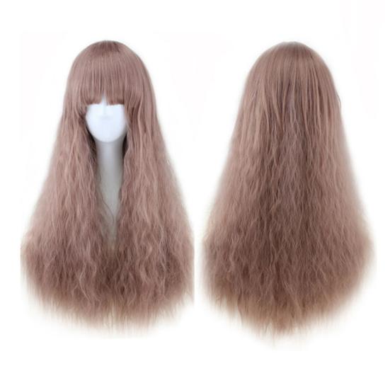 65cm Women Long Curly Wavy Hair Costume Party Full Wig Anime Cosplay