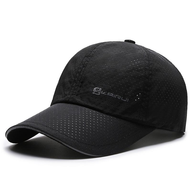 Men's Mesh Quick-Dry Baseball Cap - Breathable Sun Protection with Reflective Sandwich Brim Duckbill Hat.
