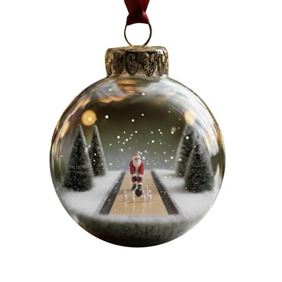 Noel Baba Asılı Süsleme Şeffaf Top Tenis Golf Futbol Basketbol Badminton Oynayan Santa Noel Ağacı Asılı Süs Kolye