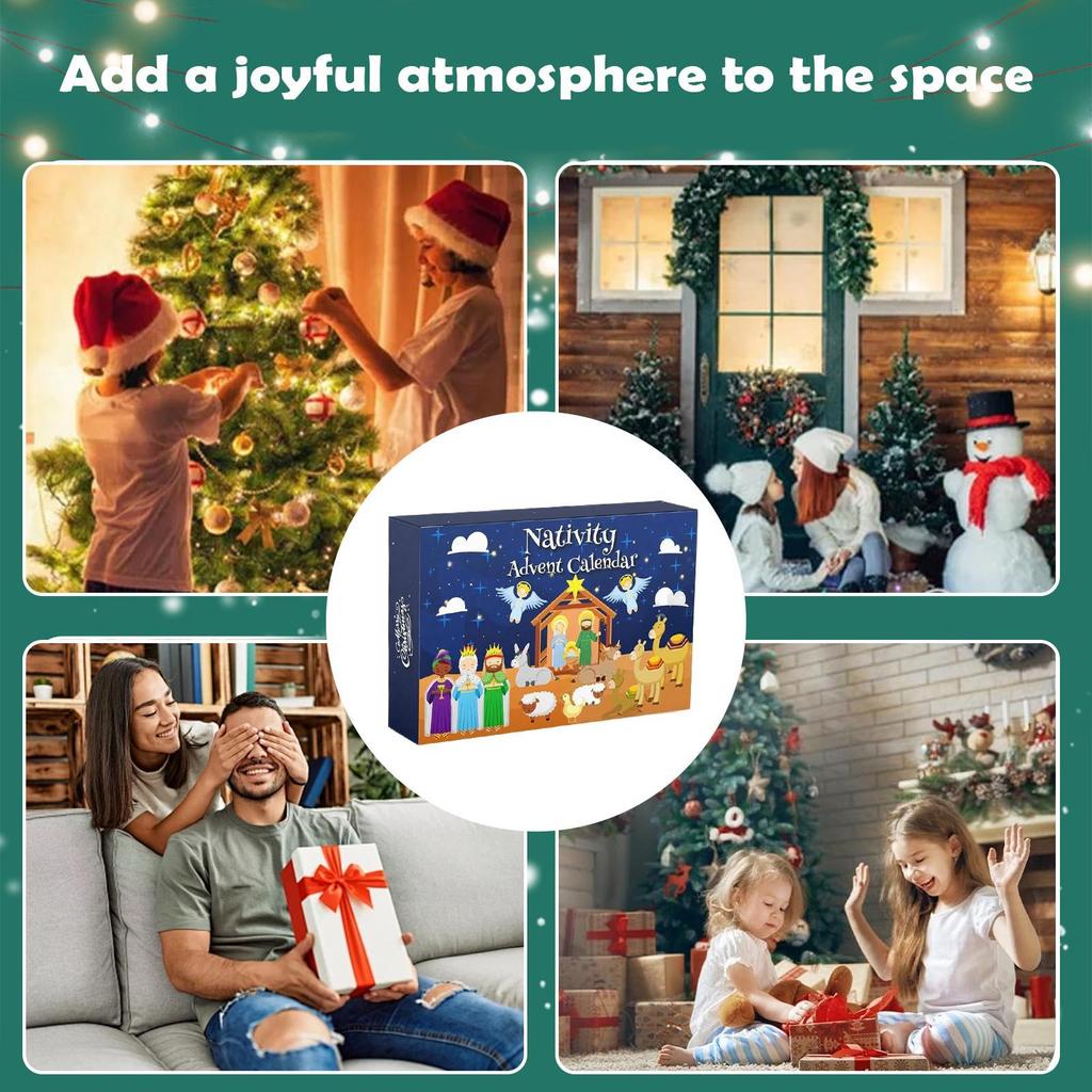 Christmas Countdown Advent 2026 Advent Nativity Toys Jesus Scene Christmas Calendar Toys For Kids Bedroom Living Room Classroom