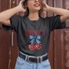 Cute America Cherry Bow T-Shirt Women Independence Day Patriotic Casual Top