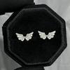 1Pairs Shiny Cross Zircon Ear Bone Nail Y2K Silver Color Earring for Women Cochlear Accessories Bling Angel Wing Screw Luxury