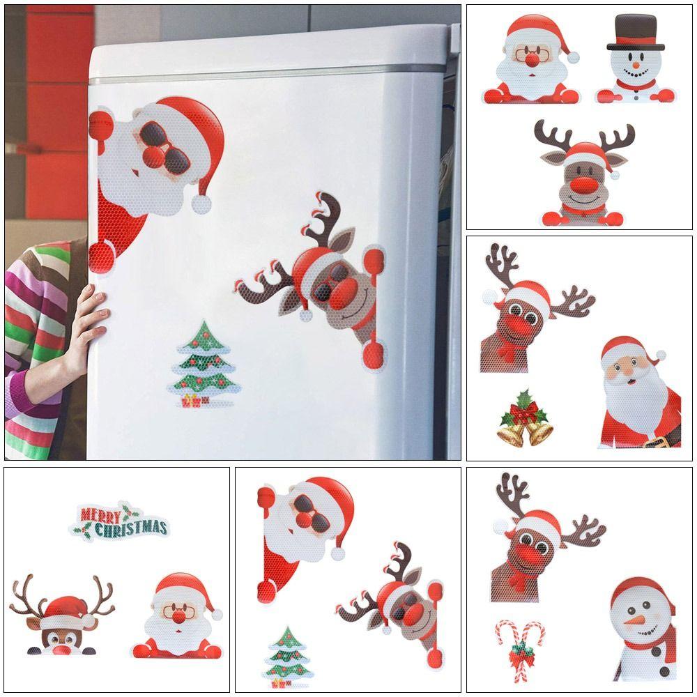 

Waterproof Snowman Fridge Reflective Magnet Decal Christmas Decor Christmas Magnetic Sticker