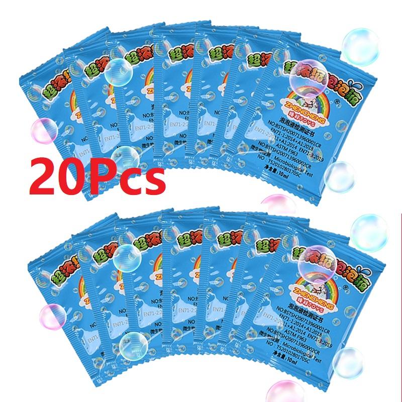 

Лучшие 20 шт./упак., концентрат, пузыри, жидкое мыло, аксессуары для пистолета для водяных пузырей, мыльные пузыри, запасные части для жидких пузырей, просто добавьте воды