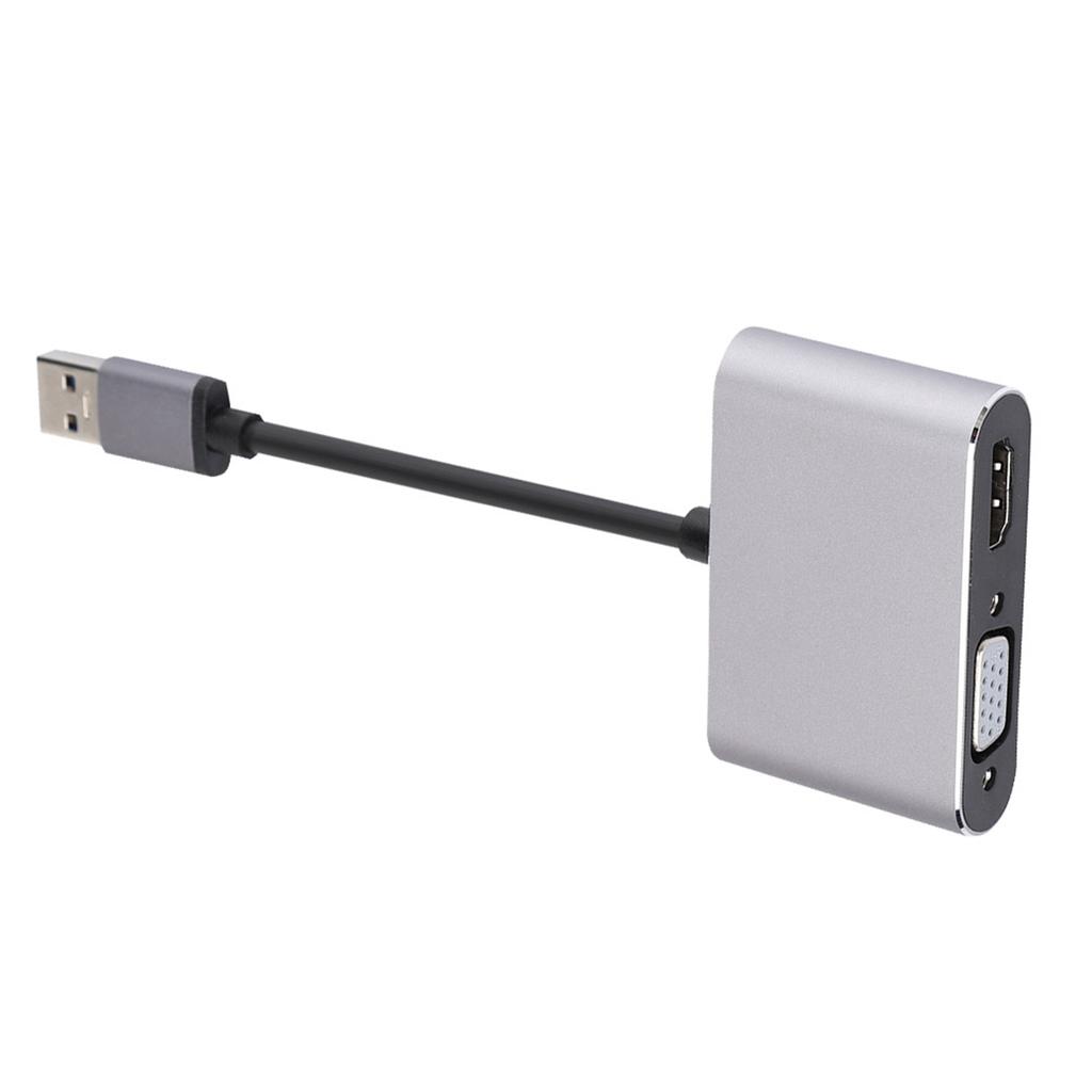USB 3.0 to VGA+HD Multimedia Interface Adapter Converter HD 1080P Computer Adapter for Windows 7 8 8.1 10