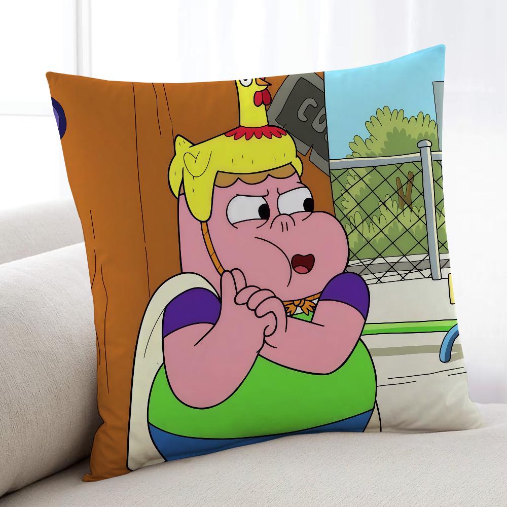 C-Clarence-ES Anime cushion cover Home Bedding Sofa living Room pillowcase Simple Soft Skin Cushion Cover Party Gift 12x12Inch