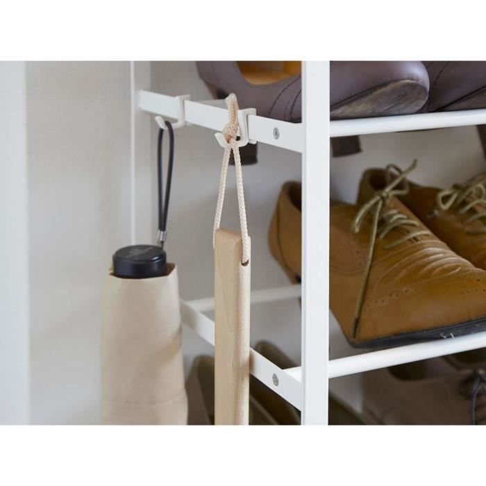Yamazaki Home Étagère à Chaussures de 5 Niveaux de Chaussures Porte-Chaussures blanc 66,0 x 87,0 x 25,0 cm