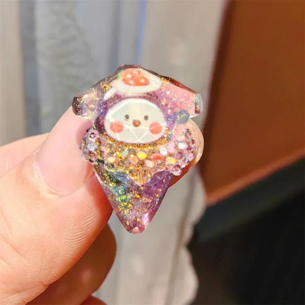 Shoelace Decorative Clip Children's Bling Glitter Princess Ice Cream Rainbow Shoe Buckle Removable Shoe Charms Decorations 1pcs