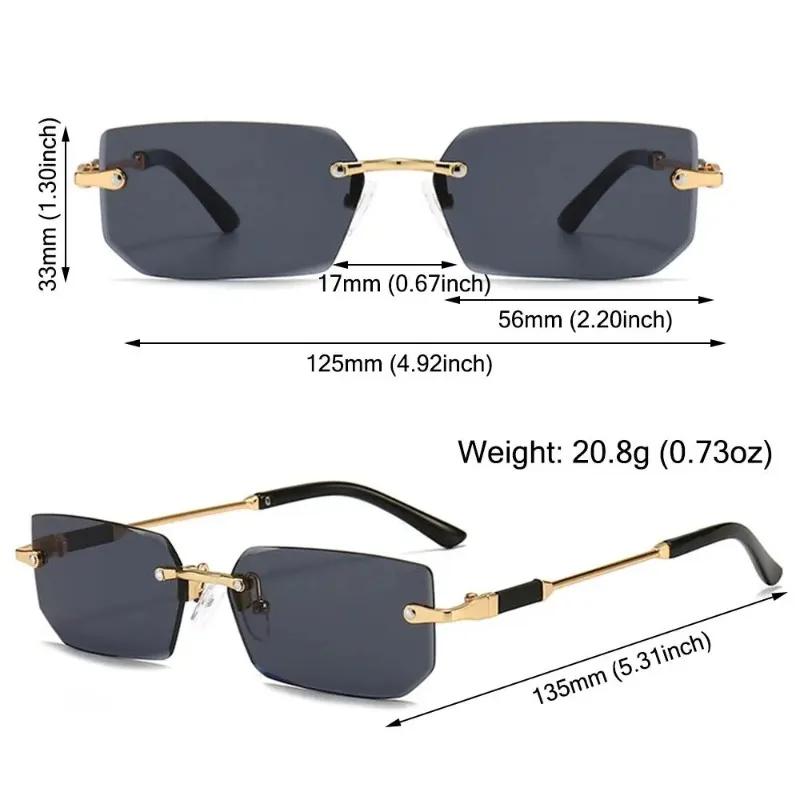 Rimless Sunglasses for Women & Men Trendy Popular Frameless Sun Glasses Retro Shades Fashion Summer Travel UV400 Eyewear
