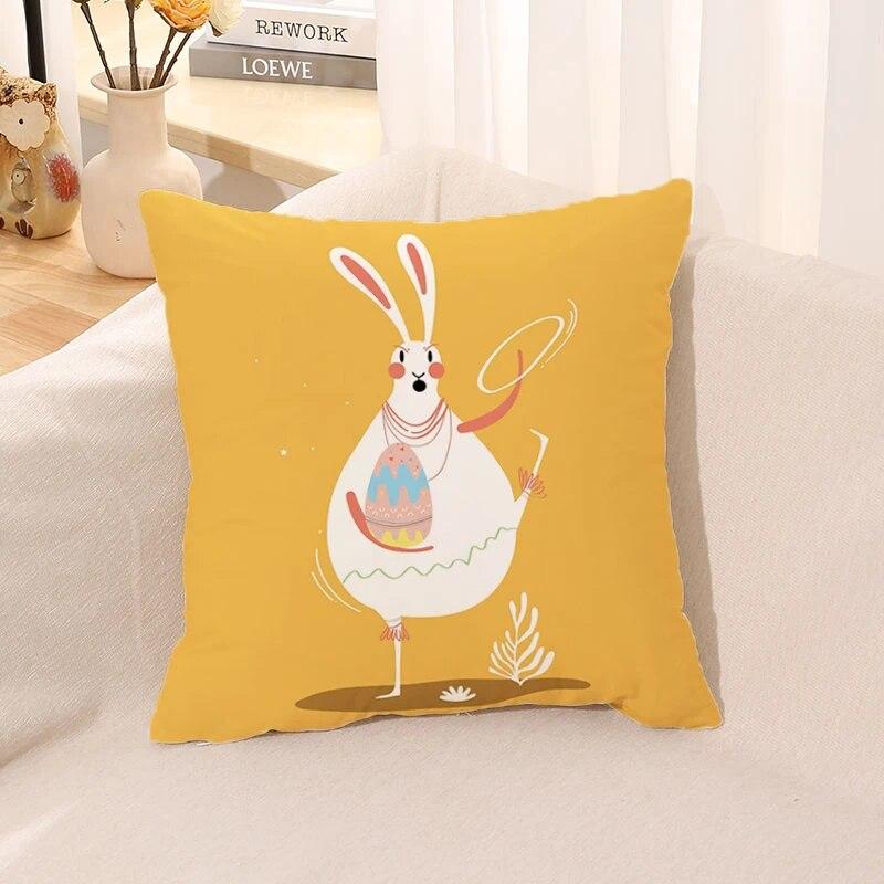 Easter Bunny Pillowcase Cushion Home Decor Office Bed Pillow Car Gift Decoration  Cover