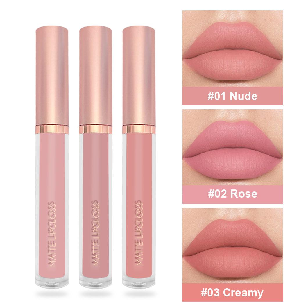 

JYL Набор из 3 блесков для губ нюдовых оттенков с несмываемым блеском для губ, бархатным матовым блеском для губ #A-3pcs_2.5mlX3pcs телесный