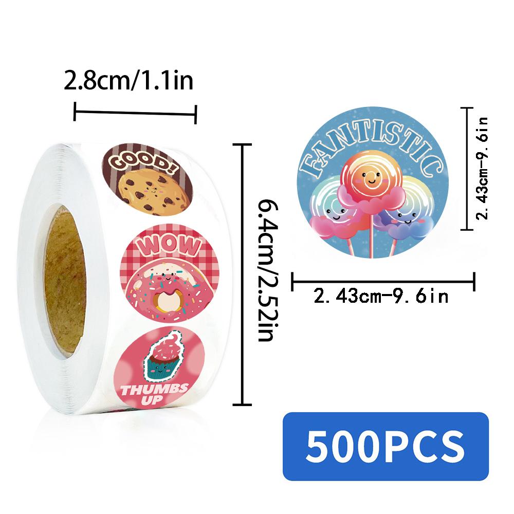 500PCS Dessert Rewards Roll Adhesive Sticker Nostalgia Skateboard Motorcycle Harajuku Personalize Laptop Luggage Phone Dormitory