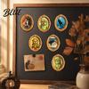 Refrigerator Magnets Ornament 1/6Pcs Halloween Retro Frame Magnet Wood Carved Fridge Metal Surface Decorations Cabinet Whiteboard Magnet for
