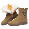 Snow boots 2025 winter new non-slip women's suede fur integrated short boots fleece warm thickened flat cotton shoes