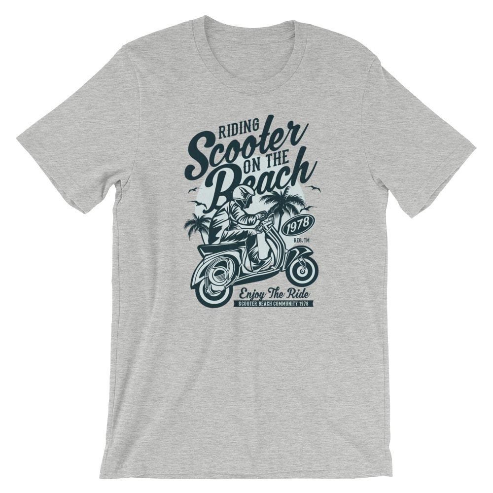 

Scooter Beach T-Shirt. 100% Cotton Premium Tee NEW L