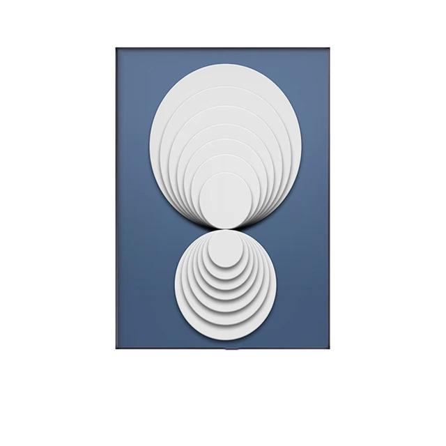 Abstract Blue White Geometric Canvas Painting Posters and Prints Nordic Wall Art Pictures Bedroom Living Room Home Decoration No Frame