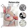 DIY Pearl Painting Canvas Bunny With Flower Design Shiny 3D Bead Art Kit Creative Leisure Craft for Living Room Wall Decor