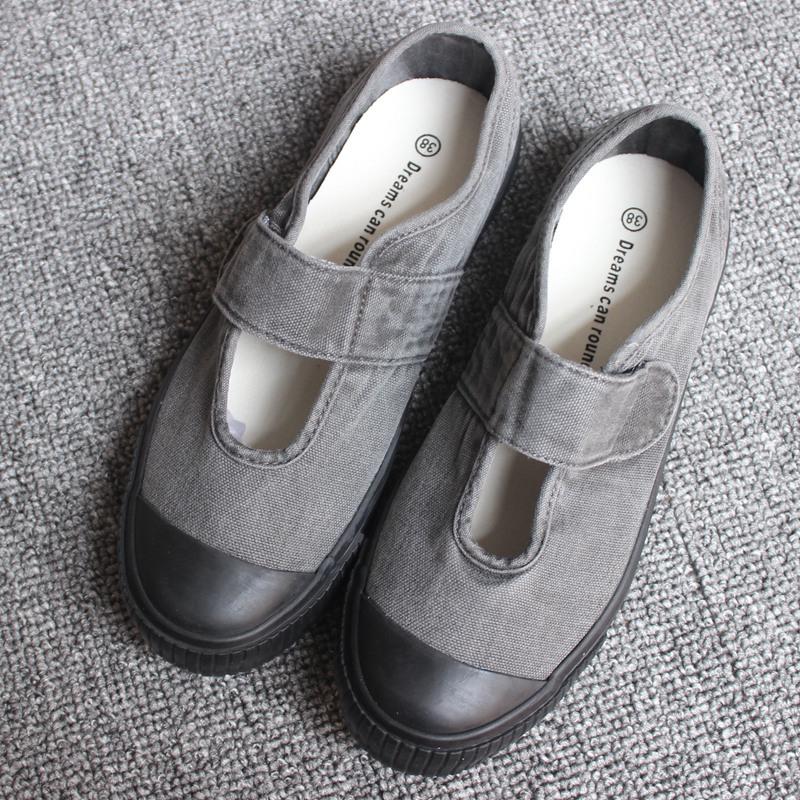 Japanese Mary Jane Women's Casual Slip-On Canvas Shoes - Fashionable and Comfortable